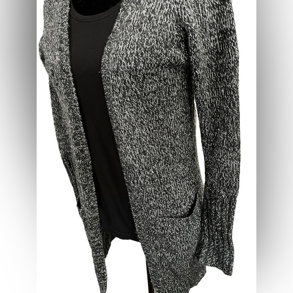 Vero Moda Black and White Knit Long Open Front Cardigan - XSmall - Picture 9 of 11